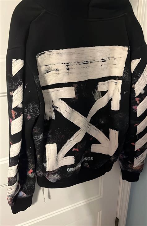 fake off white splatter hoodie